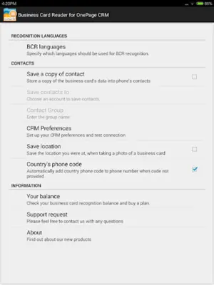 Business Card Reader for OnePage CRM android App screenshot 5