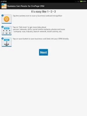 Business Card Reader for OnePage CRM android App screenshot 7